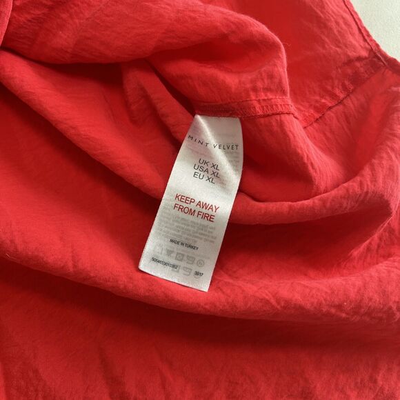 Mint Velvet Coral Collared Tunic Blouse V Neck Long Sleeve Women's Size XL EUC - Picture 7 of 11